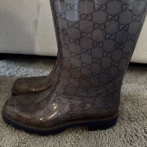 Gucci Monogram Rain Boots